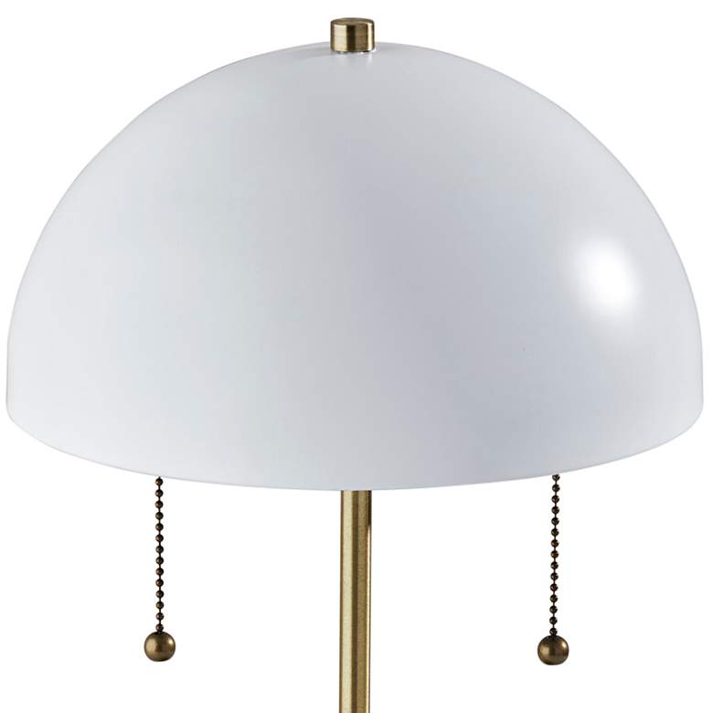 Image 2 Bowie 18"H Brass White Shade Accent Table Lamp w/ AC Outlet more views