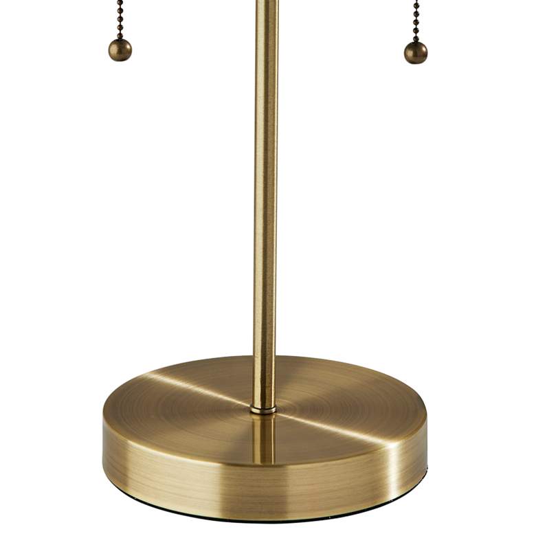 Image 3 Bowie 18"H Brass White Shade Accent Table Lamp w/ AC Outlet more views