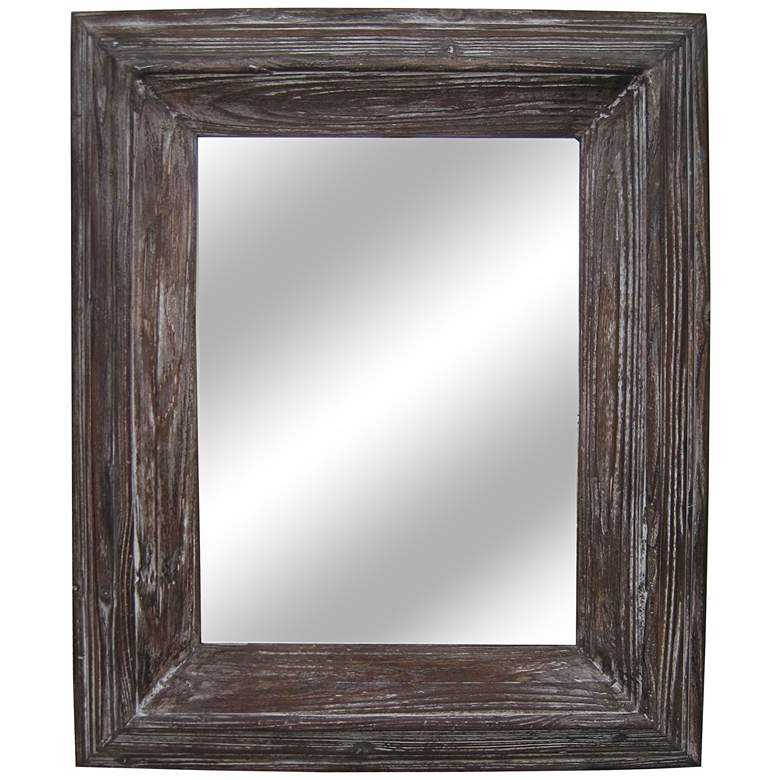 Image 1 Bowie Distressed Wood 29 inch x 35 inch Rectangular Wall Mirror