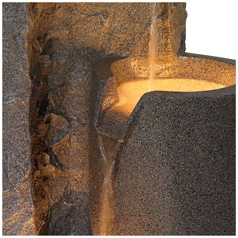 Image 6 Bowl and Pillar 34 1/2" High Modern Fountain with LED Lights more views