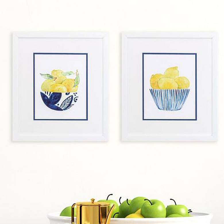 Image 2 Bowl of Lemons 16"H Rectangular 2-Piece Framed Wall Art Set