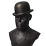 Bowler Flat Dark Bronze 14" High Hat Sculpture