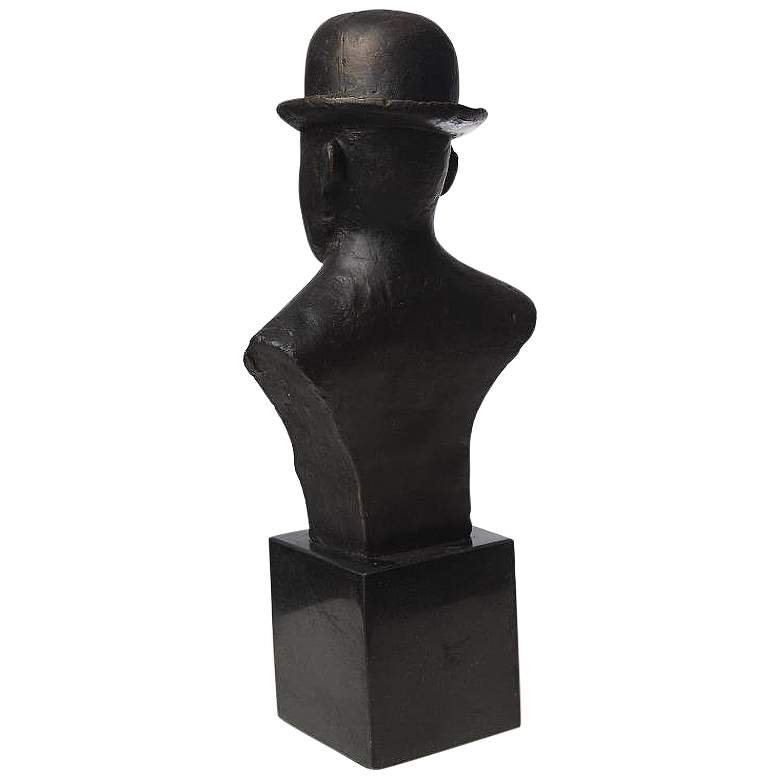 Image 3 Bowler Flat Dark Bronze 14" High Hat Sculpture more views