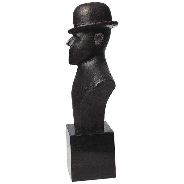 Image 4 Bowler Flat Dark Bronze 14" High Hat Sculpture more views