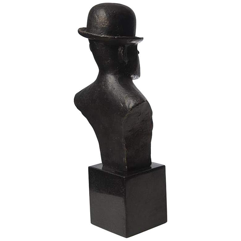 Image 5 Bowler Flat Dark Bronze 14" High Hat Sculpture more views