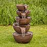 Bowls 34" High 5-Tier Indoor-Outdoor LED Waterfall Fountain