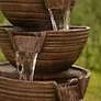 Bowls 34" High 5-Tier Indoor-Outdoor LED Waterfall Fountain