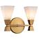 Bowtie 2 Light Bath Bar in Laquered Gold