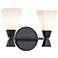Bowtie 2 Light Bath Bar in Matte Black