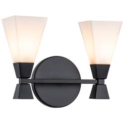 Bowtie 2 Light Bath Bar in Matte Black