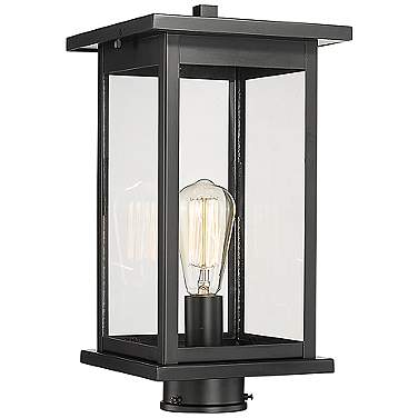 Bowton 15 3/4" High Powder-Coated Black Outdoor Post Light