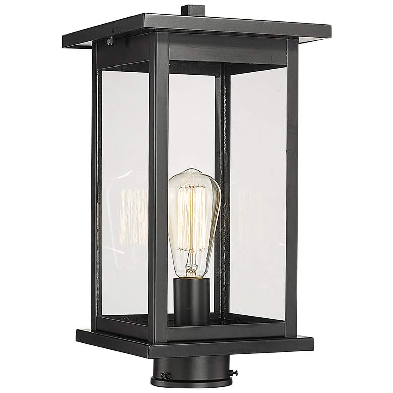 Image 1 Bowton 15 3/4" High Powder-Coated Black Outdoor Post Light