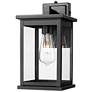 1_Bowton II 12" Tall 1-Light Outdoor Wall Lantern in Powder Coated Black