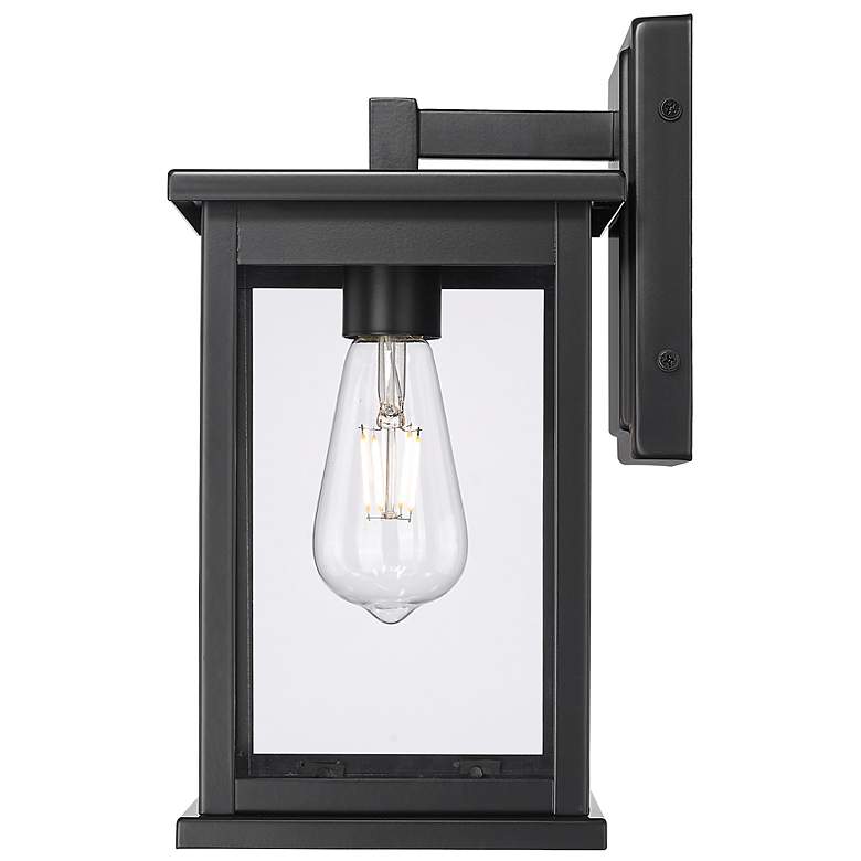 Image 2 Bowton II 12" Tall 1-Light Outdoor Wall Lantern in Powder Coated Black more views