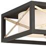 Boxer 14" Wide Matte Black and Antique Silver Square Ceiling Light