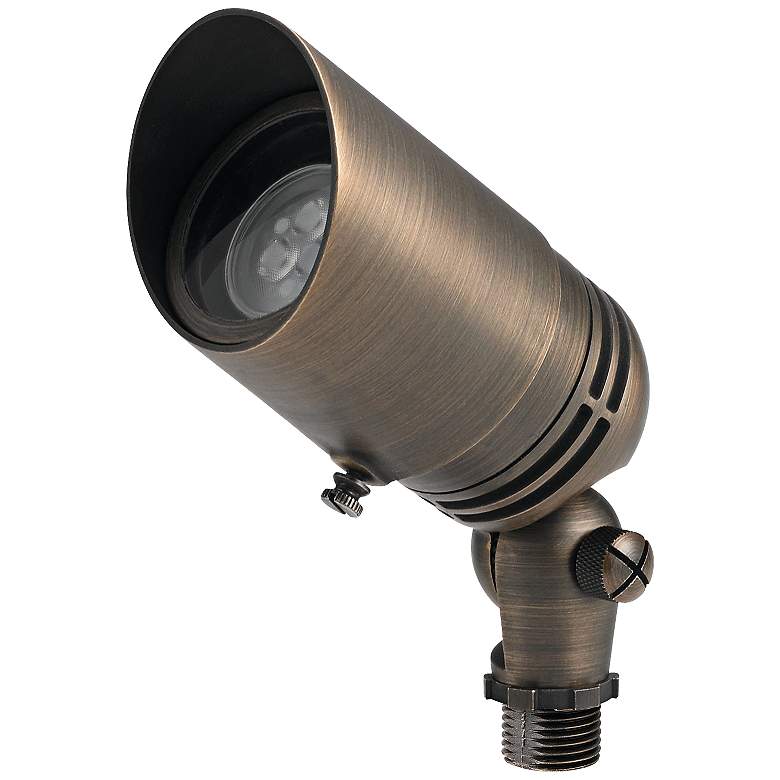 Image 1 Boxer 2 1/2 inchH Brass Outdoor Spot Light w/ Adjustable Cowl