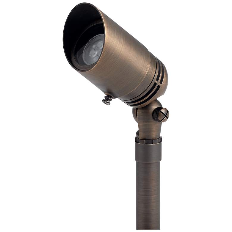 Image 1 Boxer 2 1/2"H Brass Outdoor Spot Light w/ Adjustable Cowl