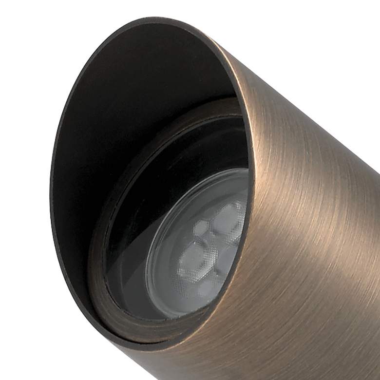 Image 2 Boxer 2 1/2"H Brass Outdoor Spot Light w/ Adjustable Cowl more views