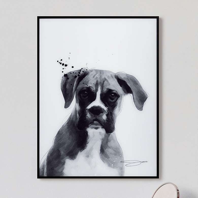 Image 1 Boxer 24"x18" Rectangular Printed Glass Framed Wall Art