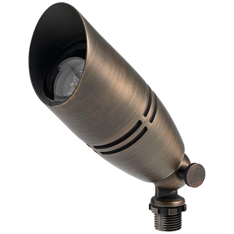 Image 1 Boxer 3" High Brass Outdoor Spot Light w/ Adjustable Cowl