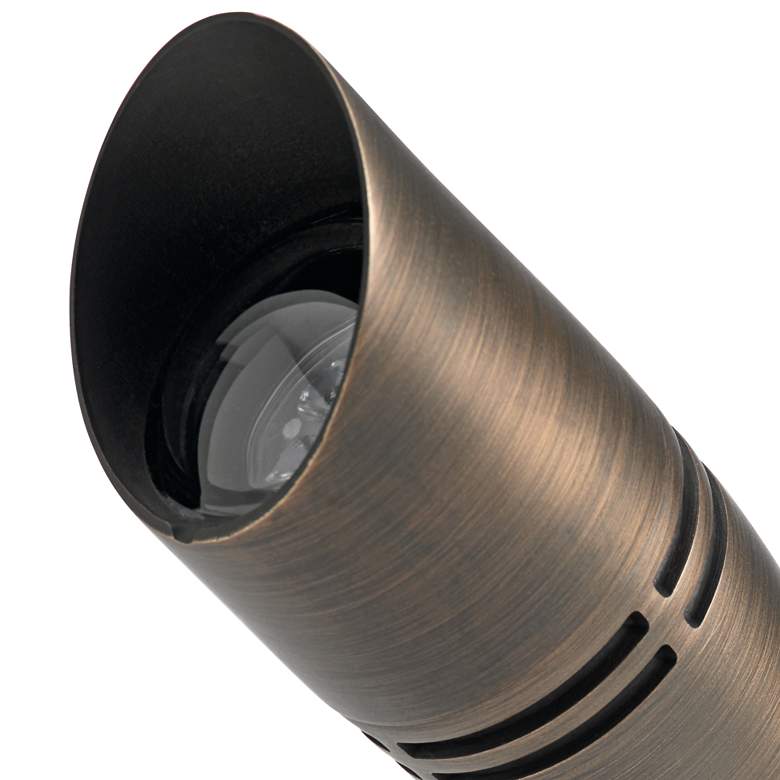 Image 2 Boxer 3" High Brass Outdoor Spot Light w/ Adjustable Cowl more views