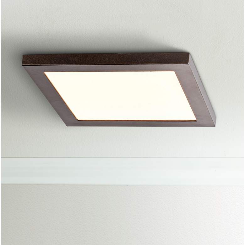 Image 1 Boxer 7 1/2 inch Wide Bronze LED Ceiling Light