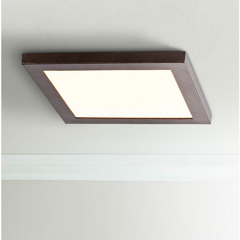 Image 1 Boxer 7 1/2" Wide Bronze LED Ceiling Light