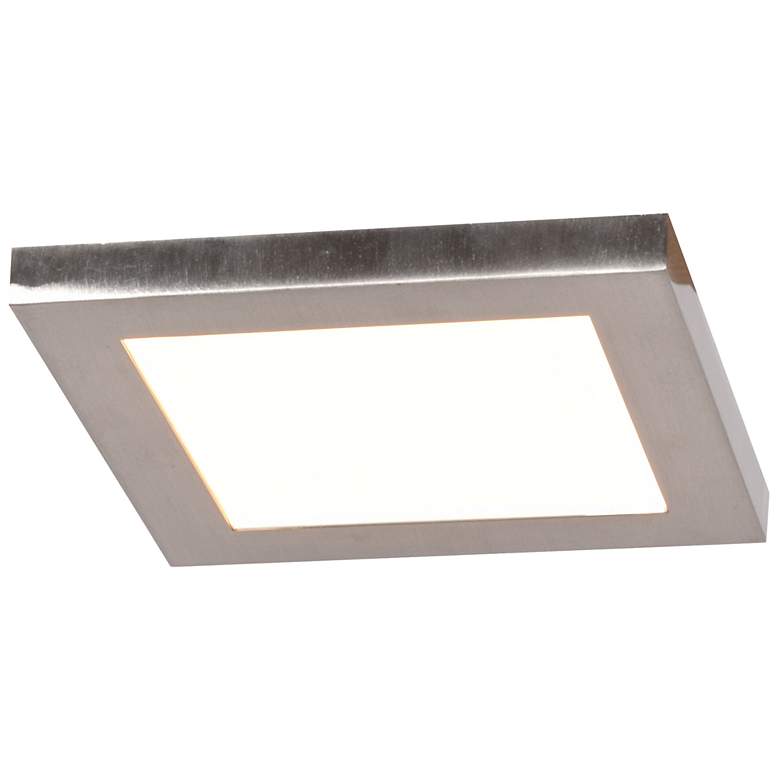 Image 1 Boxer - LED Square Flush Mount - Small - Brushed Steel Finish, Acrylic Lens