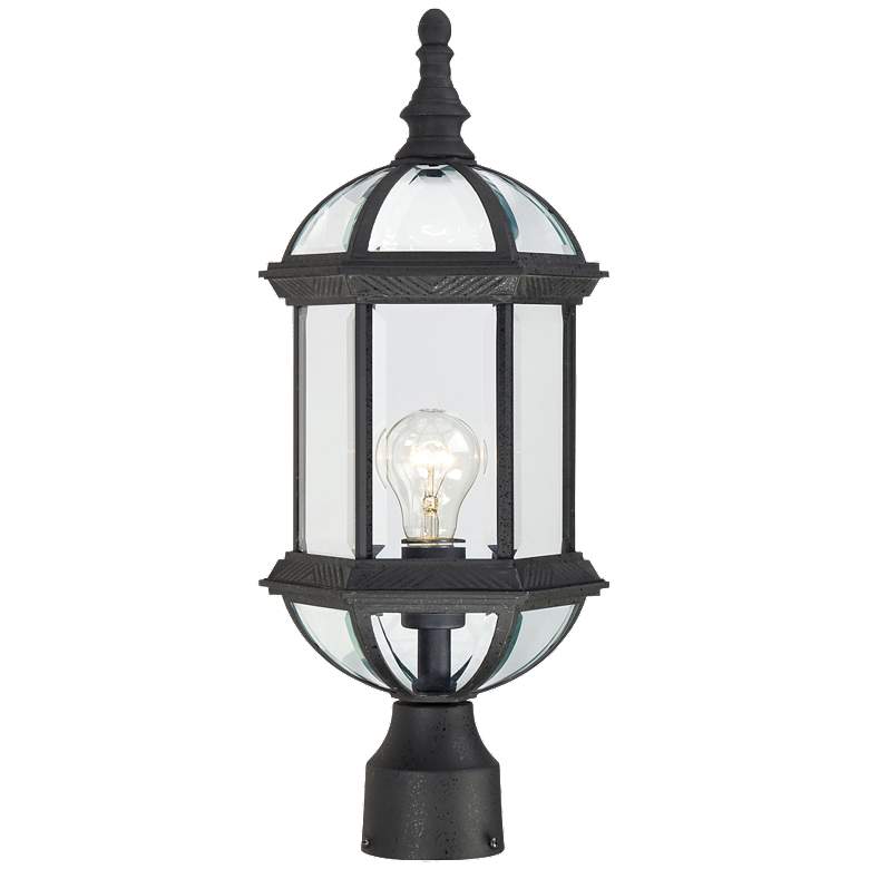 Image 1 Boxwood; 1 Light; 19 in.; Outdoor Post with Clear Beveled Glass