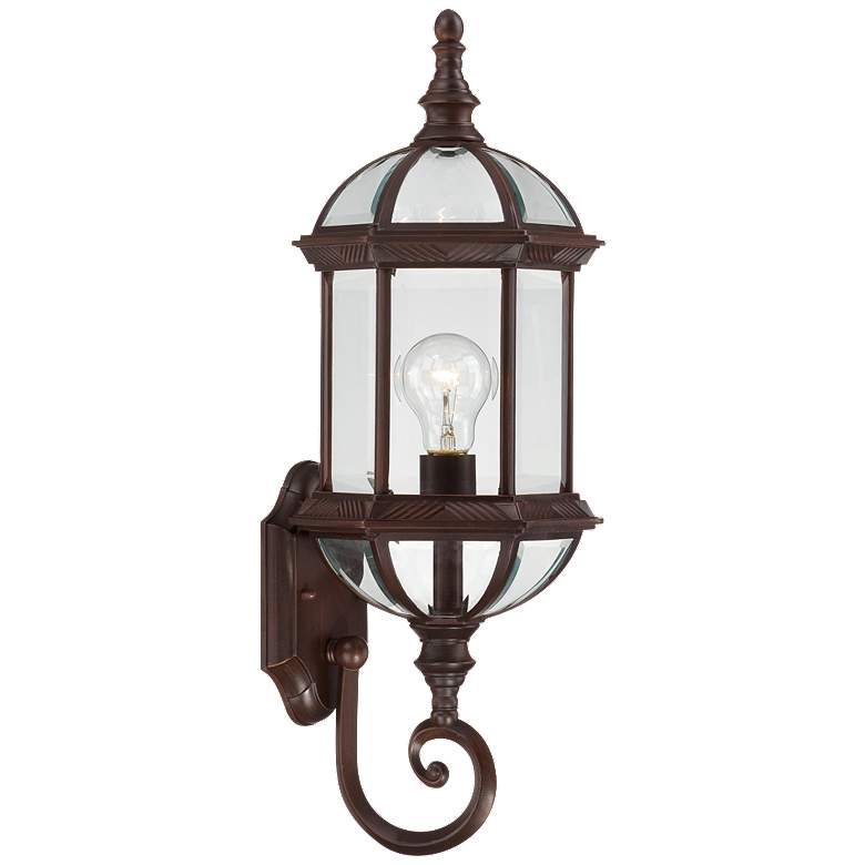 Image 1 Boxwood 22" High Bronze Outdoor Lantern Wall Light