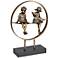Boy and Girl in Circle Bronze 14" High Statue