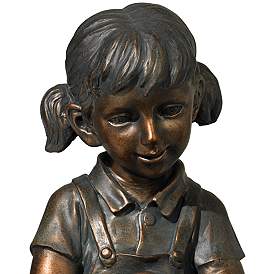 Image4 of Boy and Girl Indoor-Outdoor Bronze 23" High Fountain more views