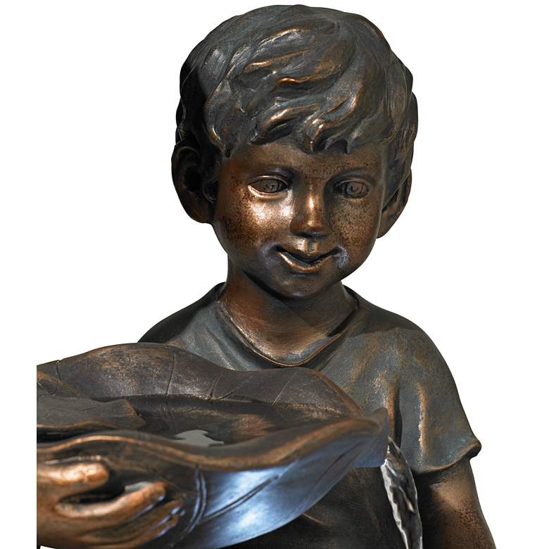 Image 5 Boy and Girl Indoor-Outdoor Bronze 23 inch High Fountain more views