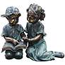 Boy and Girl Reading Outdoor Statue