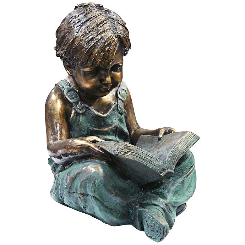Image 1 Boy Reading 19" High Outdoor Statue