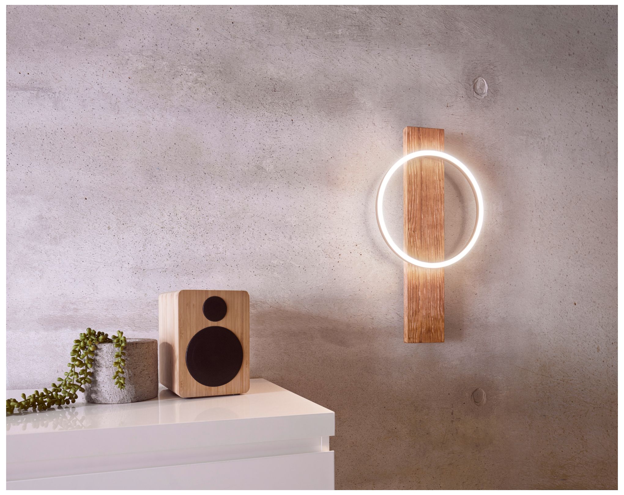 Thumbnail4 of Boyal - 1-Light LED Sconce - Brushed Pine Wood Finish - Black Shade more views