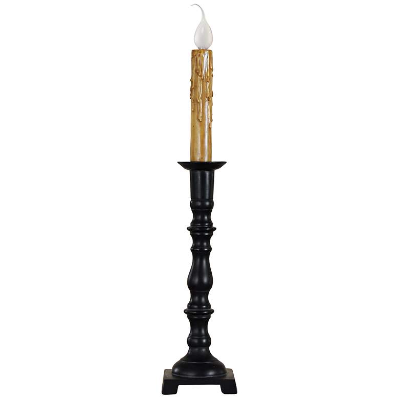 Image 1 Boyd 18" High Antique Black Candle Stick Accent Table Lamp