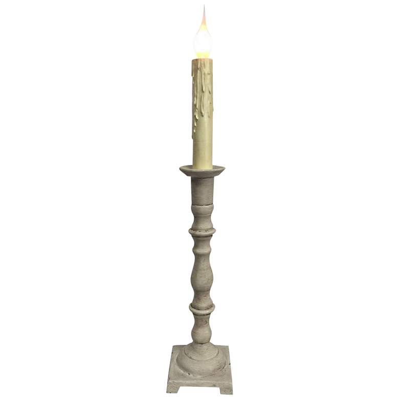 Image 1 Boyd 18 inch High Antique White Candle Stick Accent Table Lamp