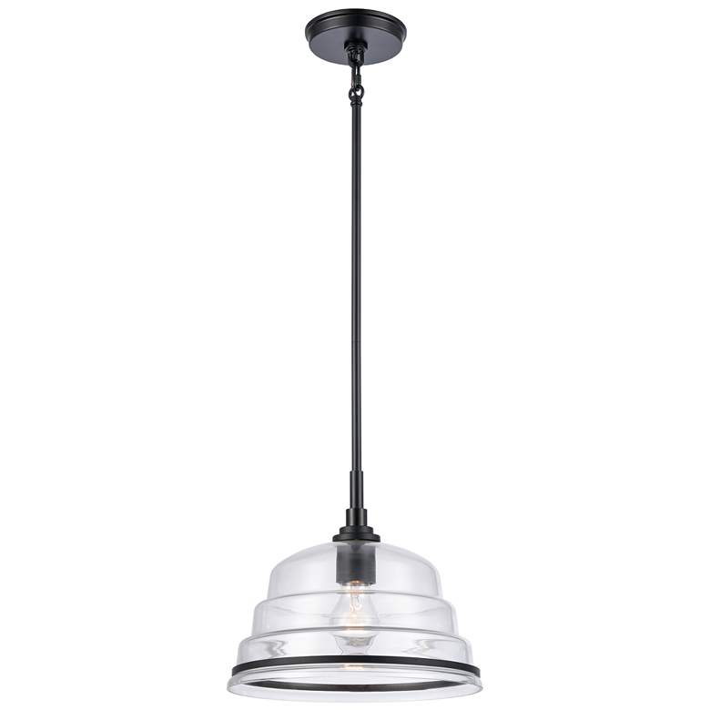 Image 1 Boyer 11" Wide 1-Light Pendant - Matte Black