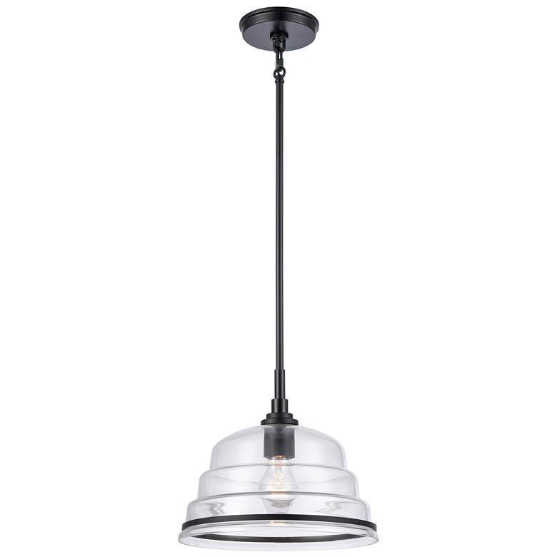 Image 1 Boyer 11 inch Wide 1-Light Pendant - Matte Black