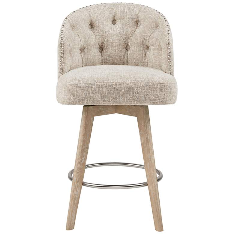 Boyle 26 3/4 inch Cream Fabric Tufted Swivel Counter Stool more views