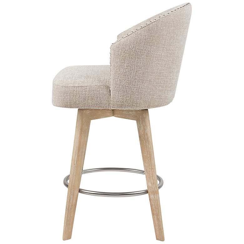 Image 7 Boyle 26 3/4" Cream Fabric Tufted Swivel Counter Stool more views