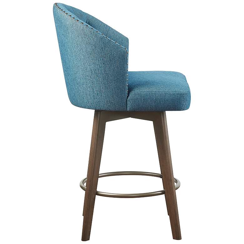 Image 5 Boyle 26" Blue Tufted Fabric Swivel Counter Stool more views
