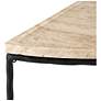 4_Boyles 36" Wide Black and Travertine Demi-Lune Table more views