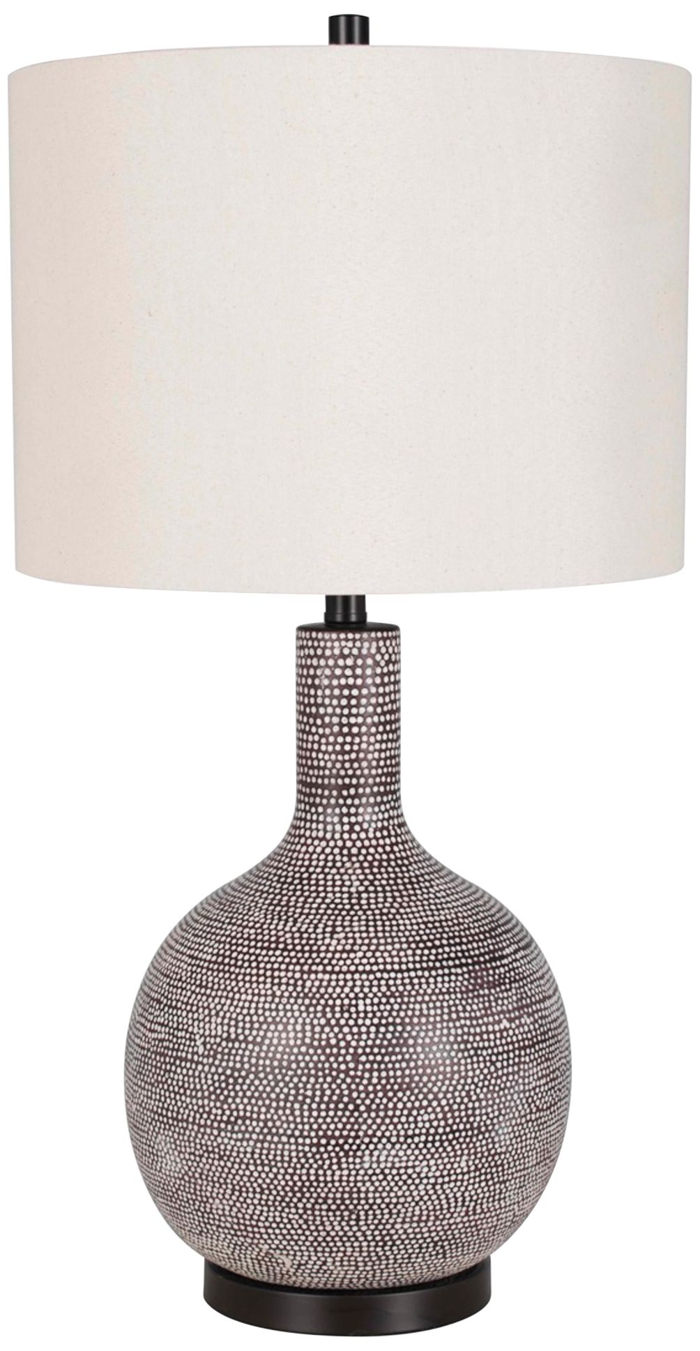 Boylston Bronze and Cream Polka Dot Ceramic Table Lamp 891J3 Lamps