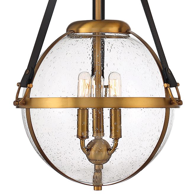 Image 2 Bozeman 3-Light Pendant in Warm Brass more views