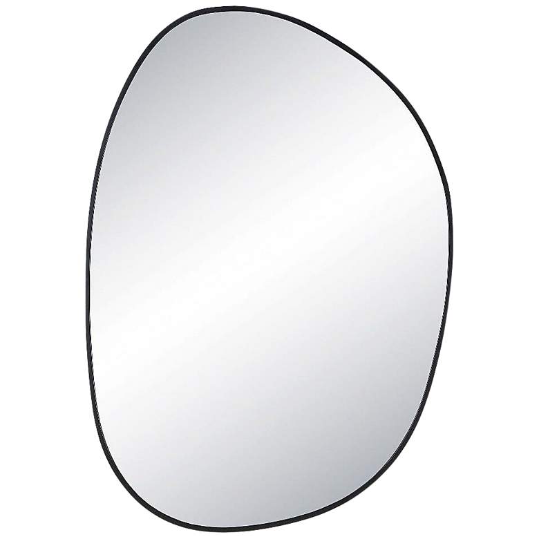 Image 1 Bozeman Matte Black Iron 30 inch x 42 inch Oval Wall Mirror