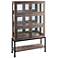 Brace 36 1/4" Wide Burnt Oak and Glass Lighted Curio Cabinet
