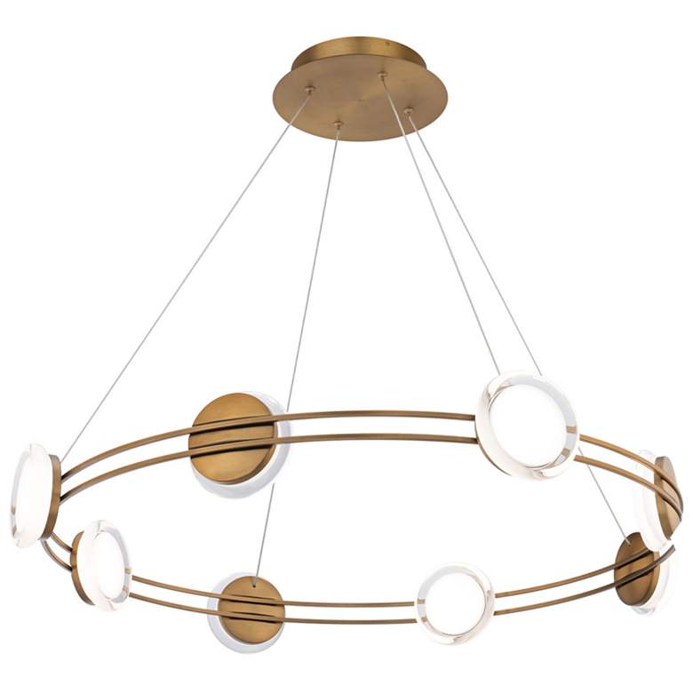 Image 1 Bracelet 4.5"H x 32.25"W 8-Light Pendant in Aged Brass