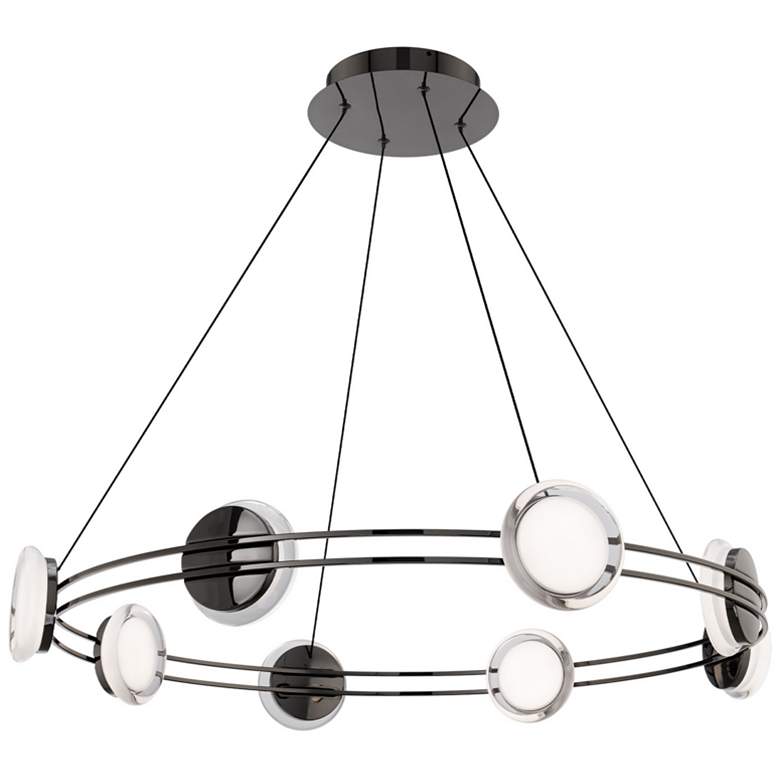 Image 1 Bracelet 4.5"H x 32.25"W 8-Light Pendant in Black Chrome